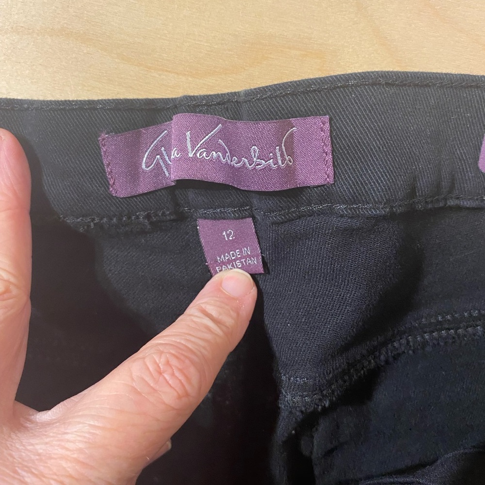 Gloria Vanderbilt Black Straight-Leg Women's Jeans 12 (QQ) - Picture 5 of 7